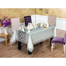 Rosalinda Güpürlü Monoray Kumaş Krem Sofra Takımı 8 Kşl. 170x240cm - 684 Çok Renkli