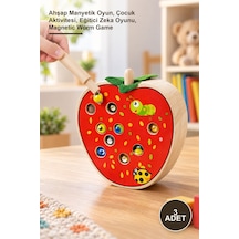 3 Adet Ahşap Manyetik Solucan Yakalama Oyunu Ahşap Manyetik Oyun, Çocuk Aktivitesi, Eğitici Zeka Oyunu, Magnetic Worm Game