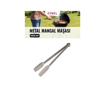 1 Adet 27 Cm Metal Mangal Maşası Orta Boy Paslanmaz Çelik Yemek Barbekü Maşası, Kömür Köz