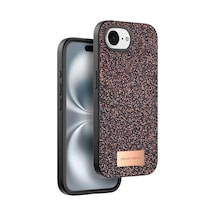 Onegif Apple iPhone Uyumlu iPhone 16e Bright Simli Kapak - Derin Mor Renkli