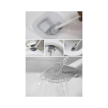 Tuvalet Fırçası Beyaz Renk Silikon Klozet Wc Banyo Küvet Temizleme Fırçası Antibakteriyel Kolay Temizlenir Delmeden Duvara Monte Ürün Boyutu: 36.5cm X 10cm X 4.1cm Beyaz 508 Yeşil