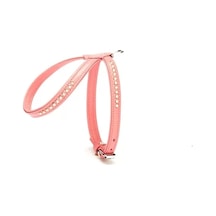 Doggie Flotter Swarovski Taşlı Deri Köpek Göğüs Tasması 1,2 X 21-30 Cm Pembe