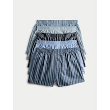 Marks & Spencer 5’li Saf Pamuk Boxer T14003912 Mavi