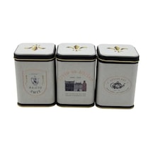 3'lü Set Kare Metal Saklama Kabı - 87x87x125 Mm 0