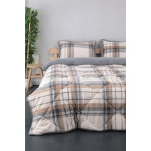 Merinos Comforter Çift Kişilik Yorgan Seti Kahverengii 220x240 Kahverengi
