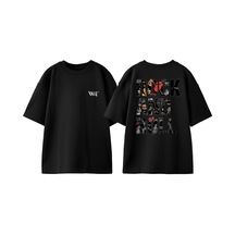 Thewert Rock Is Life Rock And Roll Tasarım Sırt Baskılı Pamuk Siyah Oversize T-shirt