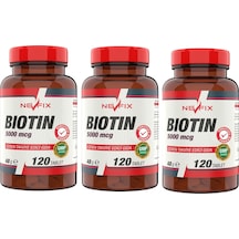 Nevfix Biotin 5000 Mcg 120 Tablet X 3 Kutu 360 Tablet