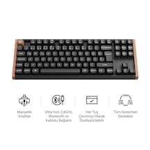 Keychron K8 He Kablosuz Manyetik Anahtar Özel Klavye Gateron Çift Raylı Manyetik Anahtar K8h-f1-tr