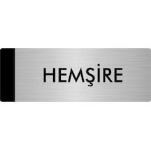 Metal Yönlendirme Levhası, Departman Kapı Isimliği Hemşire 7x20 Cm Gümüş Renk