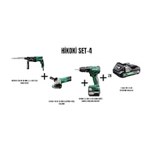 Hikoki Set-4 830W 26 MM 3.2J Sds Plus Kırıcı Delici + 730W 115 MM Elektrikli Avuç Taşlama + 55NM Akülü Darbeli Vidalama Matkap