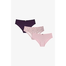 Penti Soft Violet Şal Desenli 3lü Hipster Külot Çok Renkli