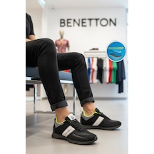 United Colors Of Benetton Siyah Bağcıklı Cilt Erkek Spor Ayakkabı Bnı-12114 M