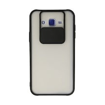 Samsung Galaxy  Uyumlu,  J7 Kılıf Palm Buzlu Kamera Sürgülü Silikon - Siyah