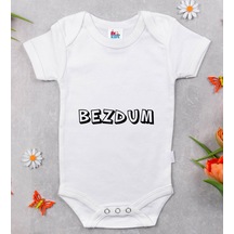 Bk Kids Bezdum Tasarımlı Beyaz Bebek Body Zıbın-2 Çok Renkli