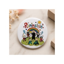 Mashspot Rammstein Esintili Retro Kawaii Metal Rozet 58 Mm Rainbow Rock Tasarımlı Pin Rozet Çanta Ceket Aksesuarı Çok Renkli