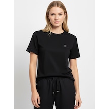 Xint Siyah Pamuk Dokulu Regular Fit Tişört 602556