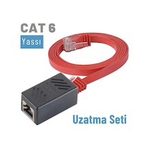 Irenis Cat6 Kablo Uzatma Seti Yassı Ethernet Kablo Ve Ekleyici 50 CM