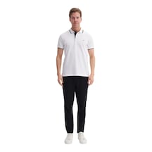 Erkek Polo Yaka T-shirt Caz.46140 Beyaz - Siyah