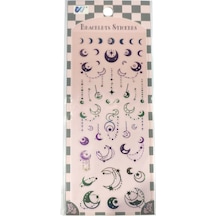 Şeffaf Renkli Sticker 7x17 Cm - Ay Yıldız Tarot Çok Renkli
