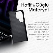 Galaxy S25 İçin Leth Shield Serisi Parmak İzi Tutmayan Deri Görünümlü Metal Tuşlu Ve Metal Lens Çerçeveli Silikon Kılıf Siyah, Galaxy S25 50 x 22