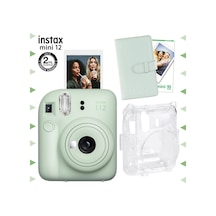 Fujifilm Instax Mini 12 Fotoğraf Makinesi + 10'lu Film + Laporta Albüm + Şeffaf Kılıf Seti Yeşil