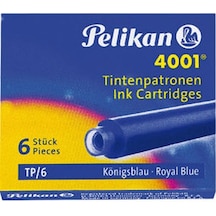Pelikan 4001 Mavi Dolmakalem Kartuşu Küçük Boy 6'lı Paket