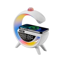 Polygold BT-3402 Dijital Saat Ve Alarmlı RGB Ledli 15w Kablosuz Şarjlı Bluetooth Hoparlör
