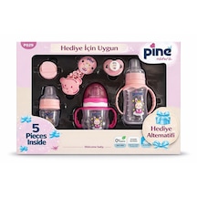Pine Natura Bebek Biberon Seti 5 Parça - Pembe