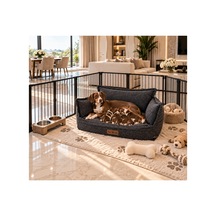 Kedi Ve Köpek Koltuğu Tamamen Fermuarlı Çıkarılabilir İç Minder Boncuk Elyaf Kaydırmaz Taban Kedi Ve Köpek Yatağı Koyu Gri - 940616920