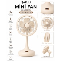 Şarjlı Mini El Fanı Masaüstü Fan 3 Kademeli 5 Kanatlı Oynar Başlıklı Vantilatör Klima Fan 1200mah Usb Şarj