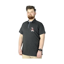 Mode Xl Büyük Beden T-Shirt Polo 3 Crown 22331 Antrasit 001