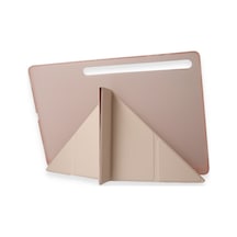 Galaxy X910 Tab S9 Ultra 14.6 Kılıf Kalemlikli Mars Tablet Kılıfı - Rose Gold Arka Kapak