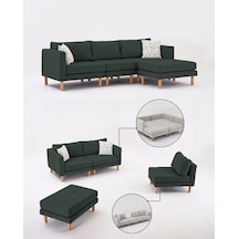 Armin Akıllı Köşe Koltuk Takımı & Modern Modüler Yataklı Köşe Takımı - Koyu Yeşil V125 Koyu Yeşil