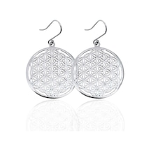 Oya Silver İri Sallantılı Yaşam Çiçeği Gümüş Kadın Küpe 5x3.1 Cm