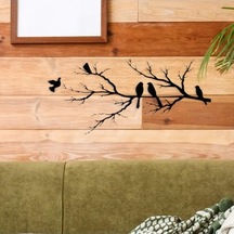 Lijinxu Metal Kuşlar Duvar Sanatı Daldaki Dekoru Yatak Odası 40cmx19.85cm