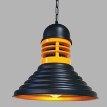 Tebessa Kafe Ve Loft Dekorasyonuna Uygun Endüstriyel Tekli Sarkıt Avize Ra-avz- 3275-94-68 Sarı - Siyah