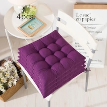 Topnotch 4 Adet Mor Yumuşak Nefes Alabilir Kare Koltuk Minderi - Modern Dayanıklı Mor