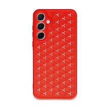 Newface - 776 - Samsung Galaxy A35 5g Kılıf Petek Silikon Kapak - Edntrend - - Kırmızı