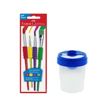 Fırça Seti 4 Lü Ve Fırça Temizleme Kabı 1 Adet Faber Castell Fırç