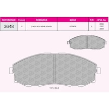 QCB QCB3648 Ön Balata Starex 98-02