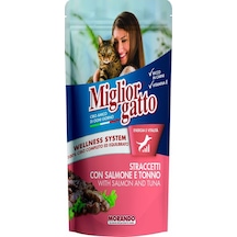 Miglior Gatto Somon ve Tuna Balık Parçalı Pouch Yetişkin Kedi Maması 100 G