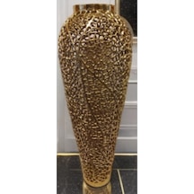 88 Cm Büyük Boy Dekoratif Vazo Modern Salon Süs Vazosu Şık Tasarım Altın