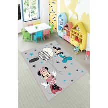 Gri Kaymaz Tabanlı Yıkanır Miki Mouse Çocuk Halısı Ar1142n11