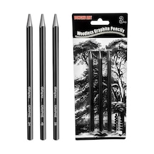 Siyah Kömür Kalem 3 Lü Set Yumuşak-orta-koyu Renk
