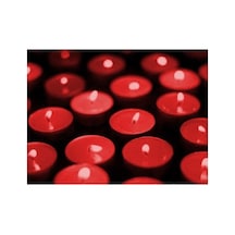 Küçük Mini Mum Kırmızı Tea Light 50adet Beyaz