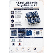4 Kanal Lojik Gerilim Seviye Dönüştürücü 3.3v-5v Logic Level