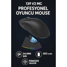 Aj139 V2 Mc 24.000 Dpı Paw3311 Ultra Hafif 3 Modlu Oyuncu Mouse - 500mah Batarya Diğer