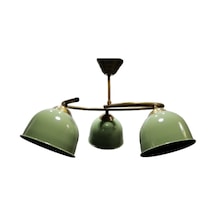 Mylights Üçlü Haki Yeşil Metal Avize Vintage Avize