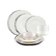 Kütahya Porselen Bone Olympos 24 Parça Platin Fileli Yemek Takımı
