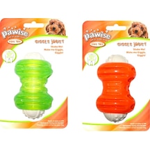 Pawise Giggle Jouet 12 CM Elips Kauçuk Sesli Kemik Köpek Oyuncağı Çok Renkli